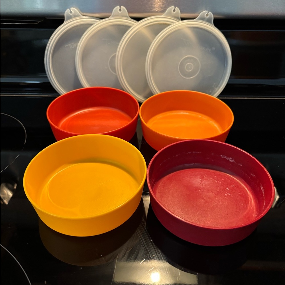 Vintage Tupperware Little Wonder Bowl Set #1286 w/Seals 1980’s Harvest Colors